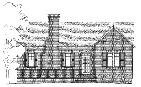 Architect"s drawing of Emory Cottage